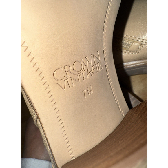 Crown Vintage Courla Ankle Booties Size 7 Beige Leather - Picture 7 of 10
